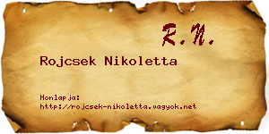 Rojcsek Nikoletta névjegykártya